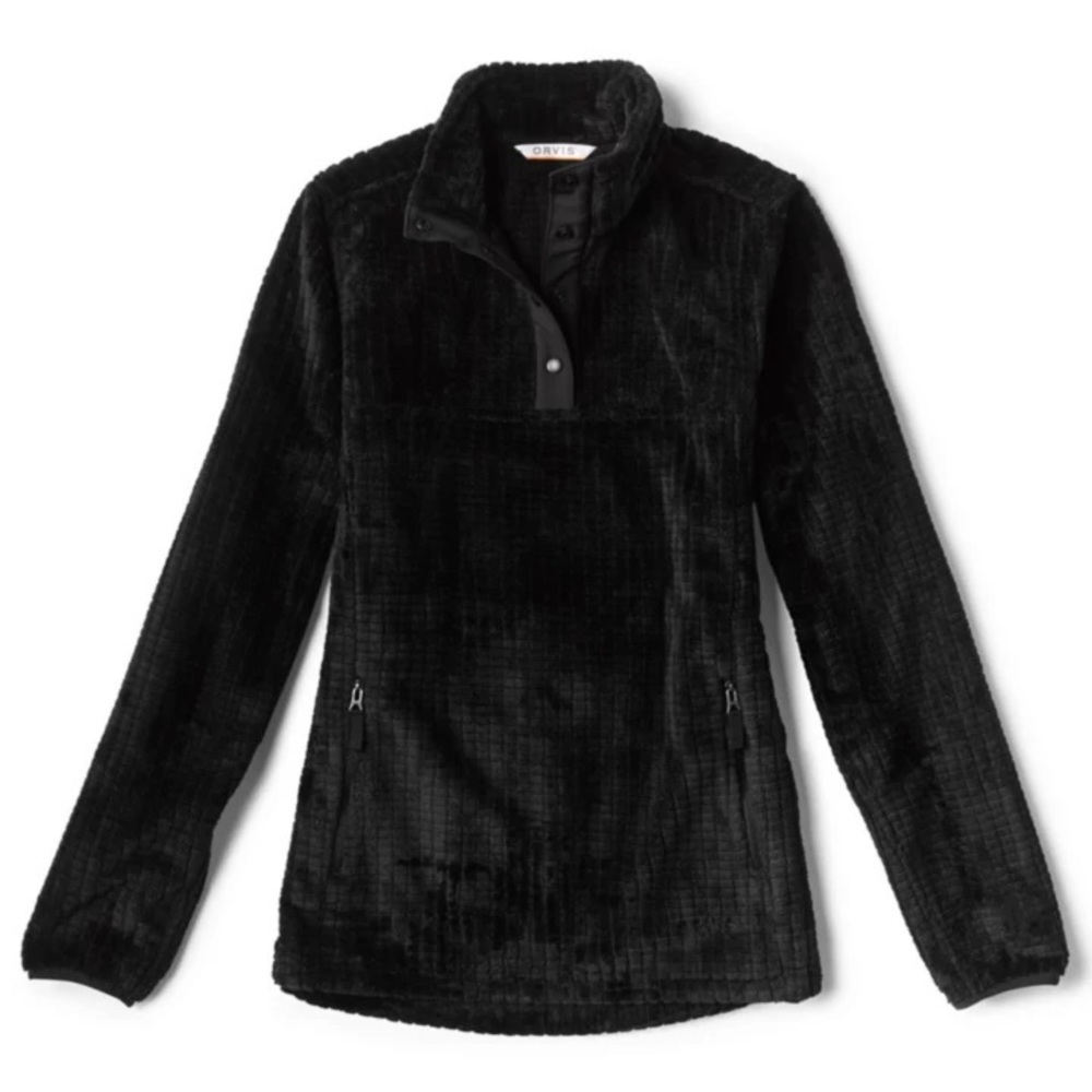 Orvis Womens Mesa Fleece Quarter Snap Small Black